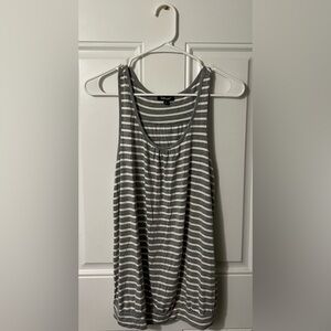 Traleubie Striped Tank Top Grey & White Size Large